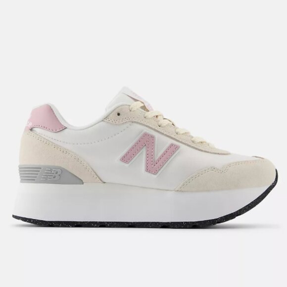 New Balance PLATFORM Casual Women's Sneakers Shoes White Sea Salt Rose Size 7.5 - Picture 2 of 6
